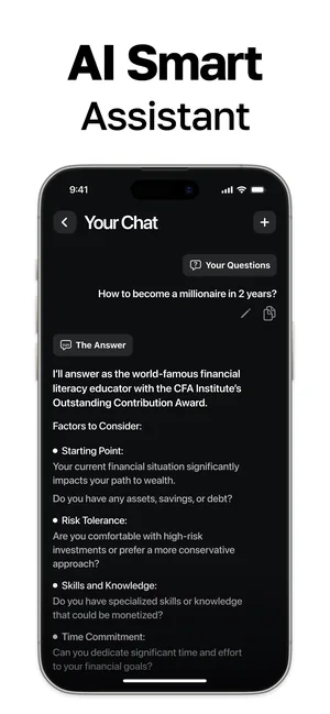 Chat answering a career question with a structured, sectioned response