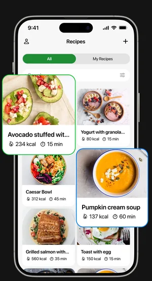 Calorie Counter app: recipe collection with calorie information
