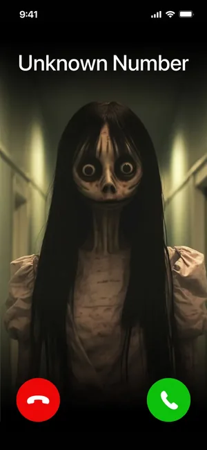 Incoming call from an unknown number during a horror story