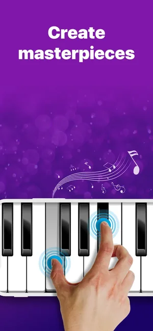 Playing a piece with note guides highlighted on the keys