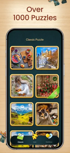 Puzzle library with more than a thousand pictures to choose from