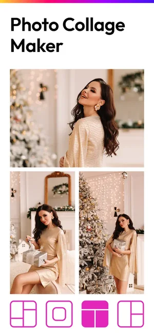 Collage of three portrait photos in a rounded grid layout